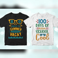 100 Days of School 50 Editable T-shirt Designs Bundle Part 1