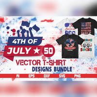 4th of July 50 Vector T-shirt Designs Bundle Part 2