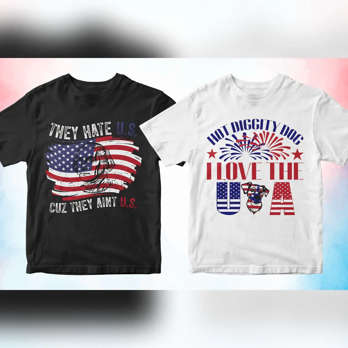 4th of July 50 Vector T-shirt Designs Bundle Part 2