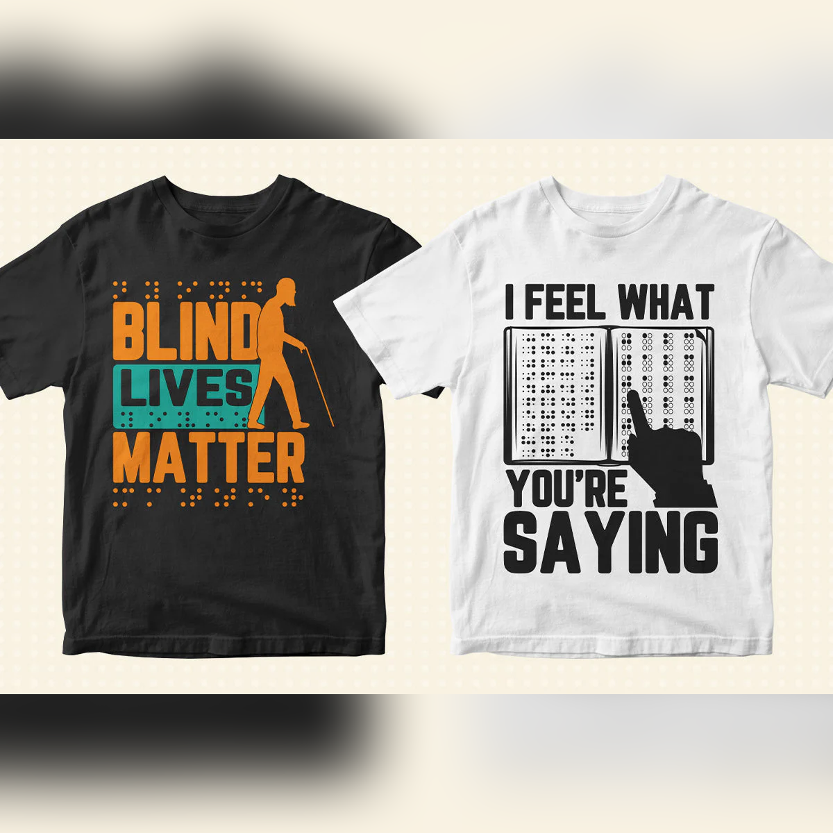 Braille Day 50 Editable T shirt Designs Bundle Part 1