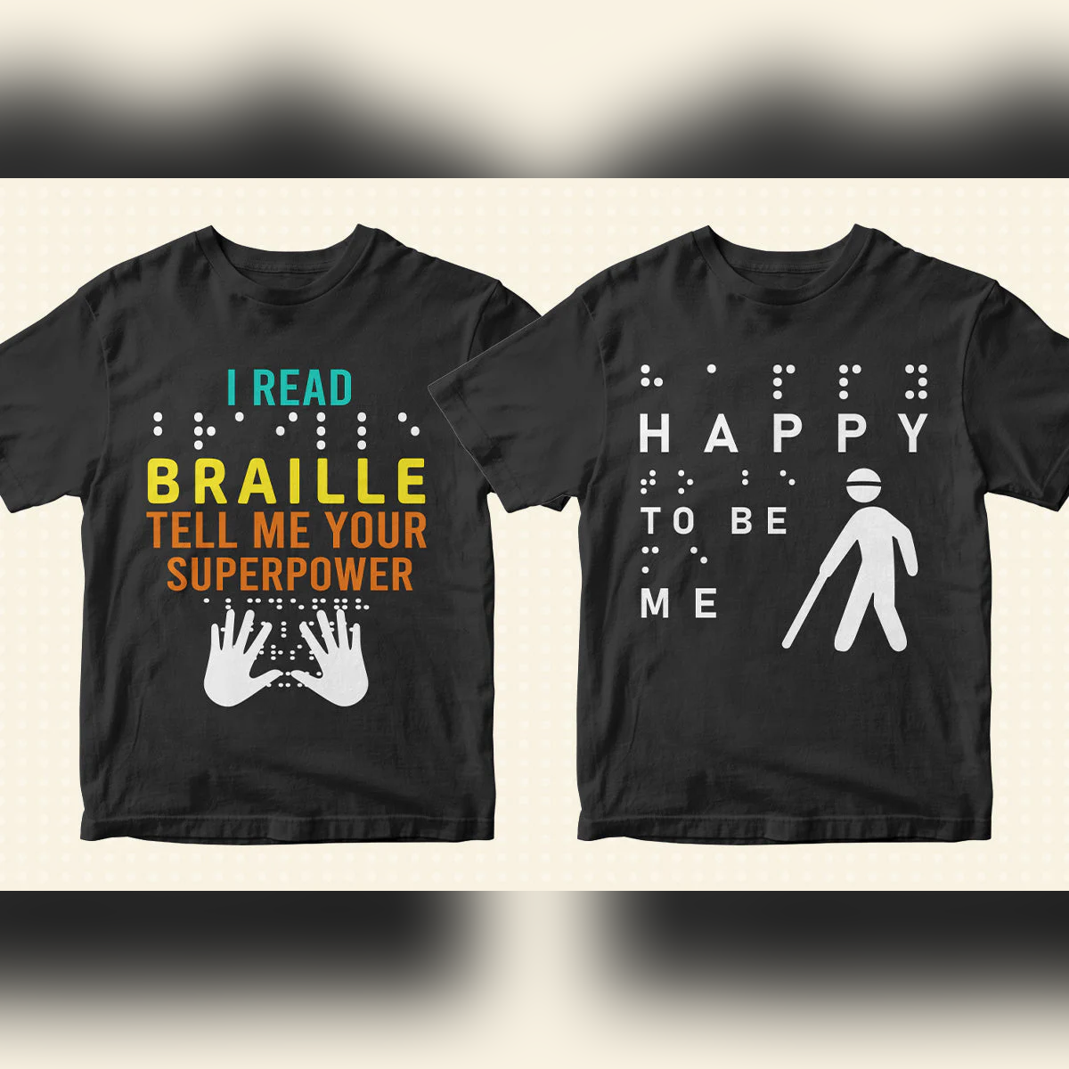 Braille Day 50 Editable T shirt Designs Bundle Part 1